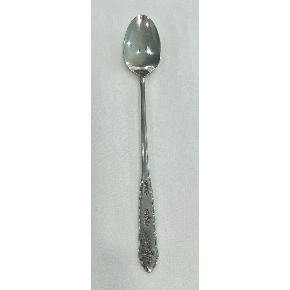 Oneida‎ Iced Tea Spoon FLORAL BOUQUET Stainless Distinction Silverware Flatware